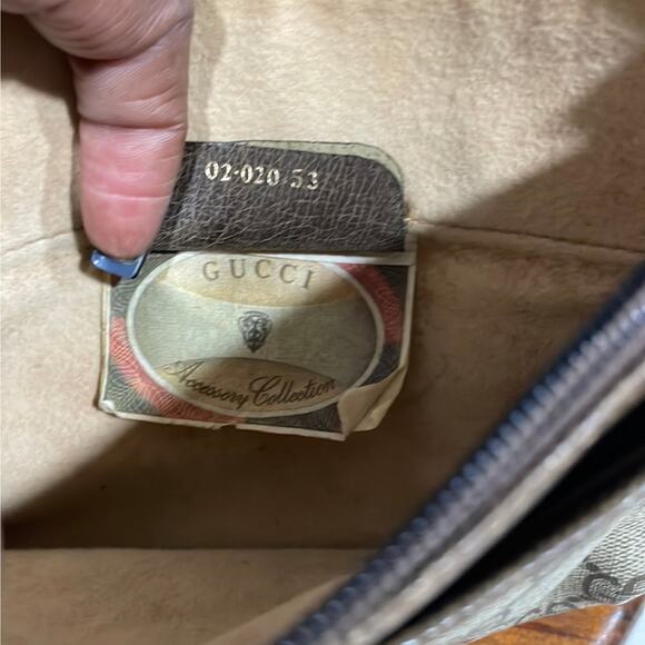 Vintage Old Gucci Small Shoulder Bag Brown Canvas Great Exterior Condition - Picture 4 of 5